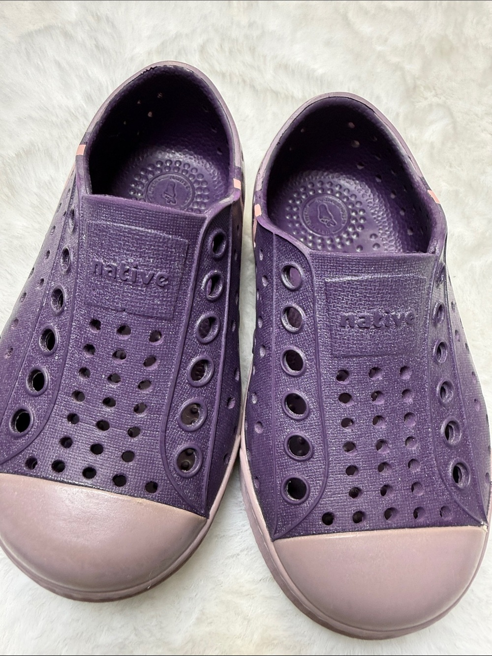 Native Jefferson Block Water Shoes‎ Slip On C6 Purple Pink Child Toddler Beach